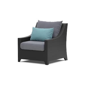 Deco 3-Piece Wicker Patio Conversation Set with Gray Cushions