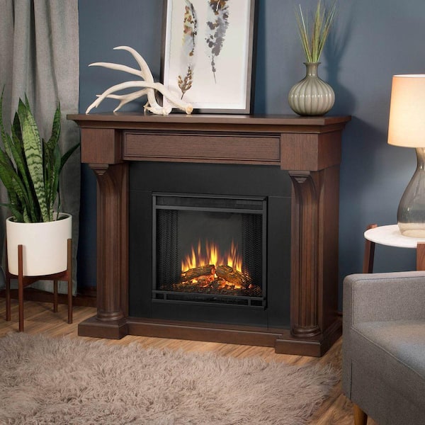 Real Flame Verona 48 in. Electric Fireplace in Chestnut Oak