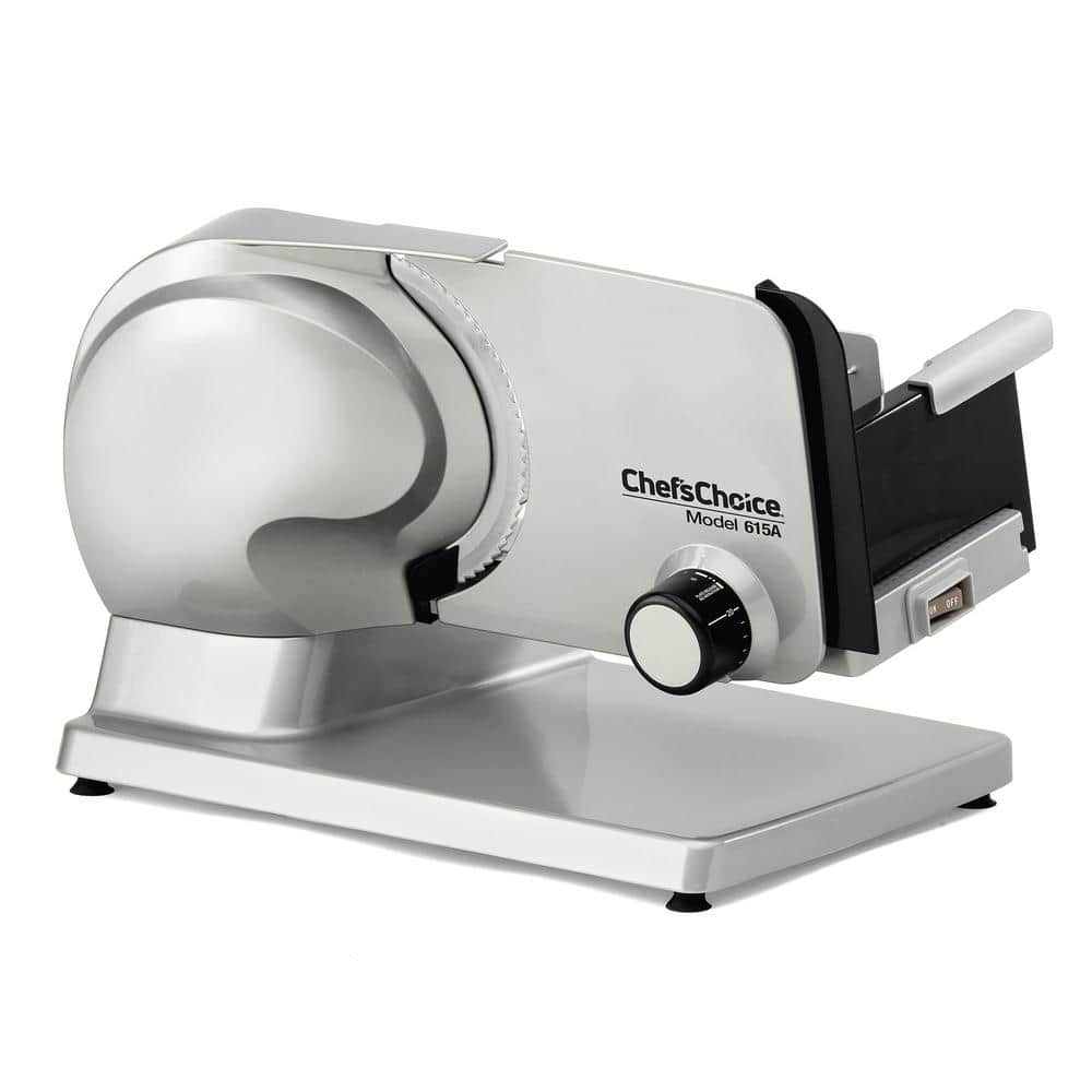 Chef's Choice Silver Cast Aluminum Electric Meat Slicer with Safety Lock
