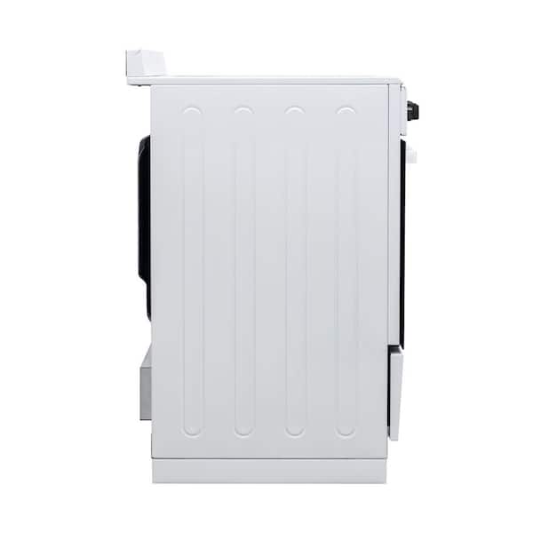 24-in Glass Top 4-Burners 2.44 cu. ft. Convection Oven Freestanding Electric Range (White)