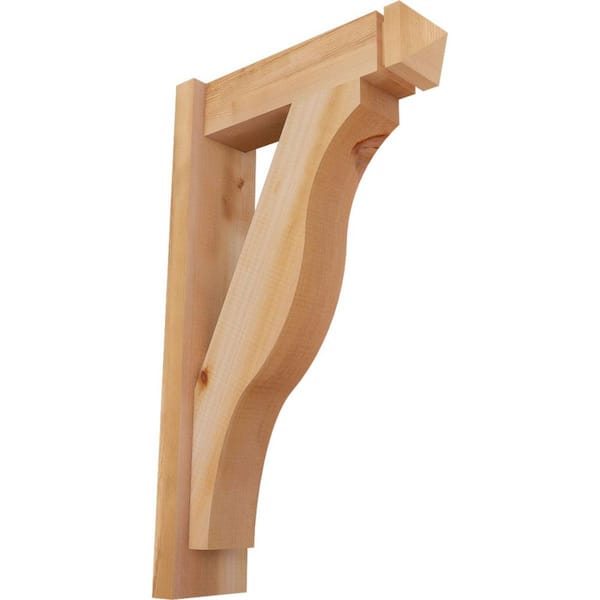 Ekena Millwork 6 in. x 30 in. x 18 in. Western Red Cedar Fuston Arts and Crafts Smooth Outlooker