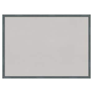 Dixie Blue Grey Rustic Narrow Wood Framed Grey Corkboard 29 in. x 21 in. Bulletin Board Memo Board
