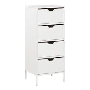Freeport White 38.75 in. Accent Storage Cabinet with 4-Drawers