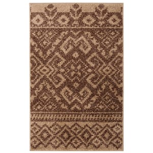 Adirondack Camel/Chocolate Doormat 3 ft. x 4 ft. Geometric Area Rug