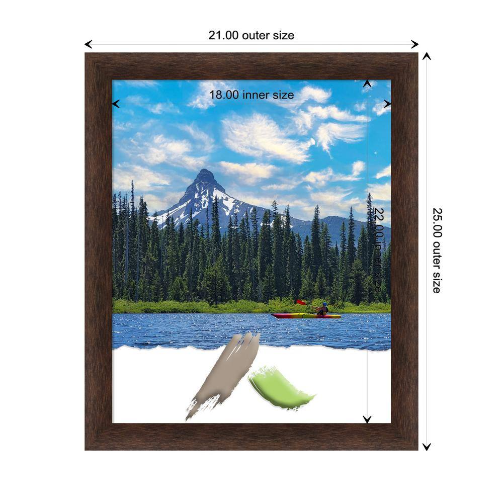 Warm Walnut Narrow Wood Picture Frame 18"x22"