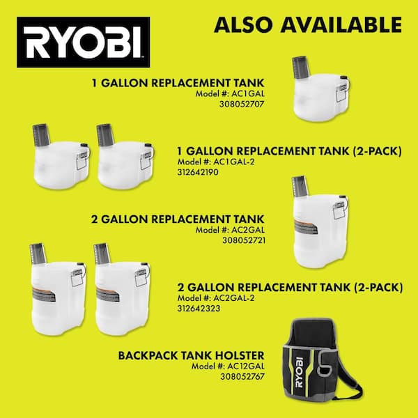 RYOBI ONE+ 18V Chemical Sprayer Backpack Holster AC12GAL - The