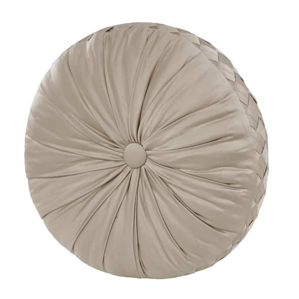 Unbranded Blanchard Pebble Polyester Solid Tufted Round Decorative Throw Pillow 15 In. L X 15 In. W