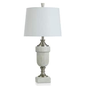 Desert Gold 33 in. Textured Gold/Brushed Gold/Tan/Oatmeal Table Lamp