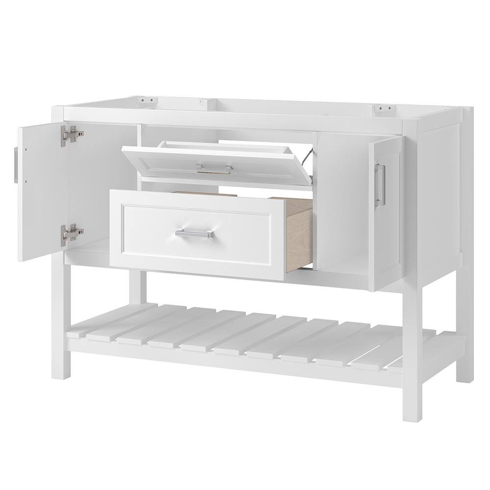 Lawson 48" White Freestanding Vanity Cabinet with Storage
