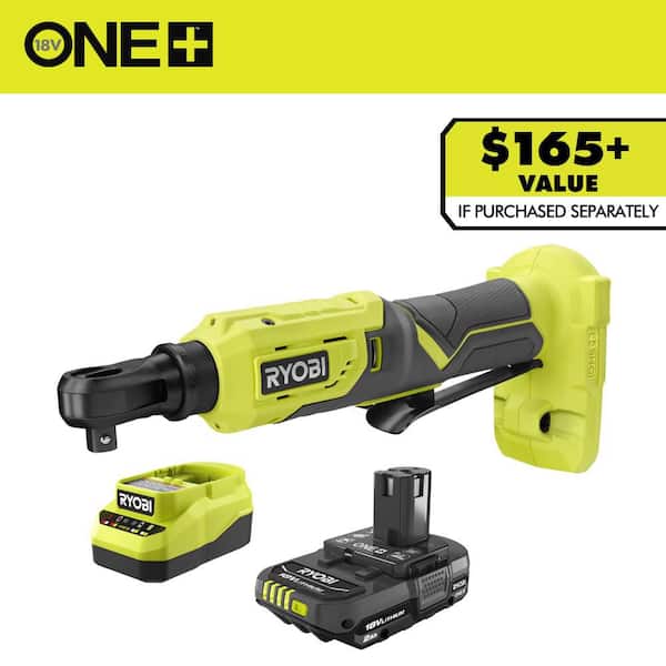 ONE+ 18V Cordless 3/8 in. 4-Position Ratchet with FREE 2.0 Ah Battery and Charger