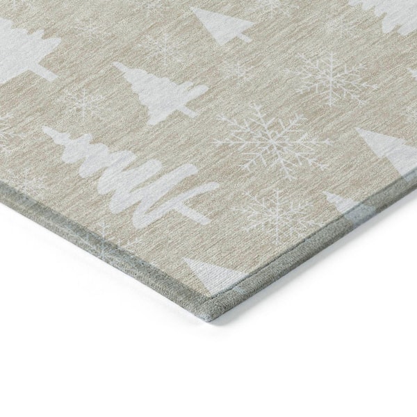 Chantille Machine Washable Indoor/Outdoor Abstract ACN1815 Beige 5 ft. x 7 ft. 6 in. Area Rug