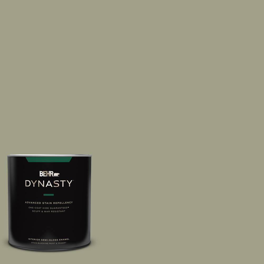 BEHR DYNASTY 1 qt. #BXC-82 Potting Moss Semi-Gloss Enamel Interior  Stain-Blocking Paint and Primer 365404 - The Home Depot