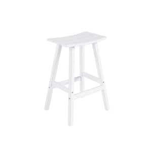 Franklin White 29 in. Plastic Outdoor Bar Stool