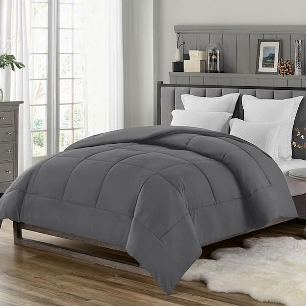 swift home Full Size All Season Ultra Soft Down Alternative Single Comforter, Gray