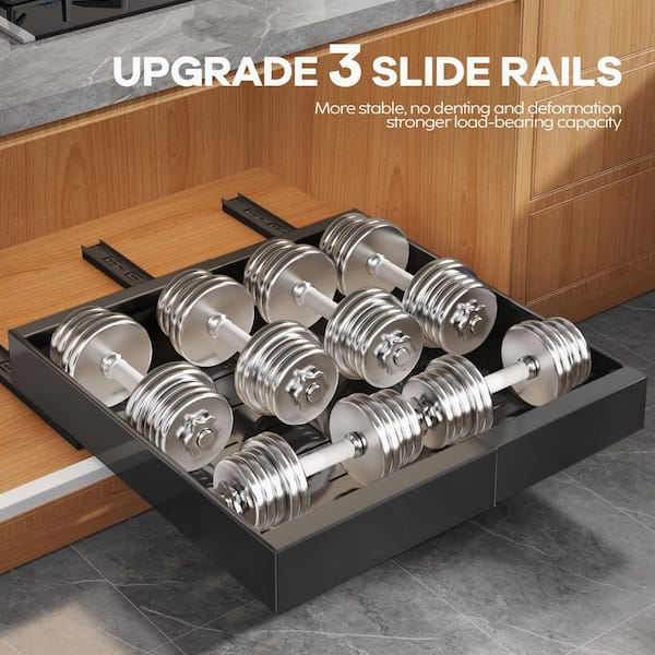 Numhew 2-Pack Expandable Pull Out Cabinet Organizer with Raising