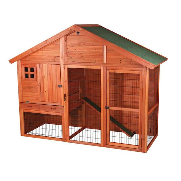 TRIXIE 6.4 ft. x 2.6 ft. x 5 ft. Rabbit Enclosure with Gabled Roof Hutch