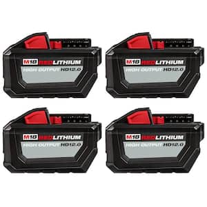 M18 18-Volt Lithium-Ion High Output 12.0Ah Battery Pack (4-Pack)