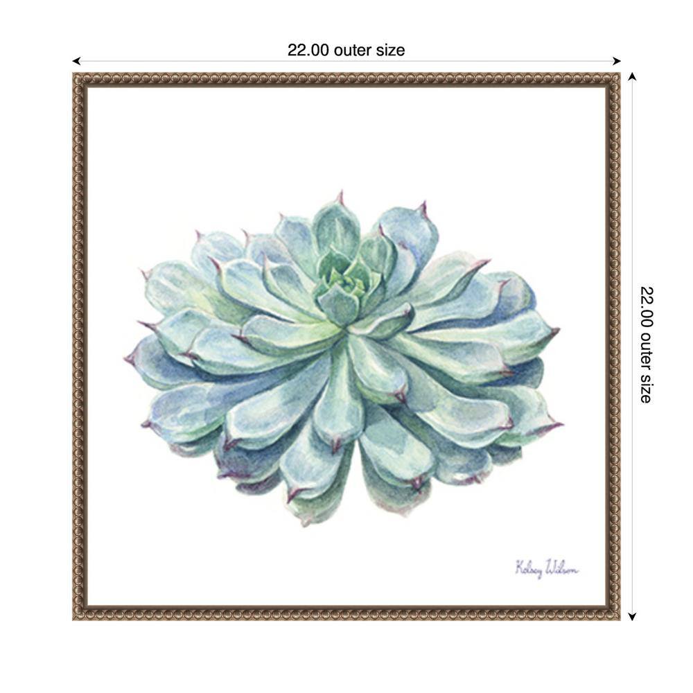 22" Sylvie Bronze Framed Succulent Canvas Wall Art Print