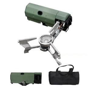 Foldable Compact Butane Portable Stove in Green with Storage Bag for Picnic, Backpacking Hiking, Outdoor Patio, RV Trip