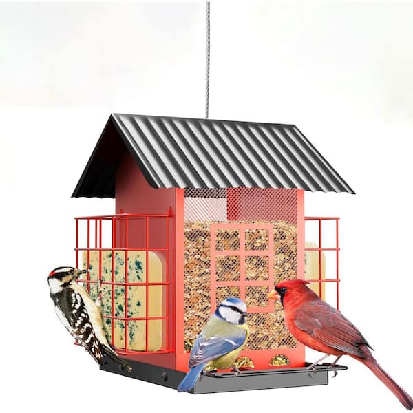 Unbranded Bird Feeders for Outdoors Hanging with Double Suet Cage Cake