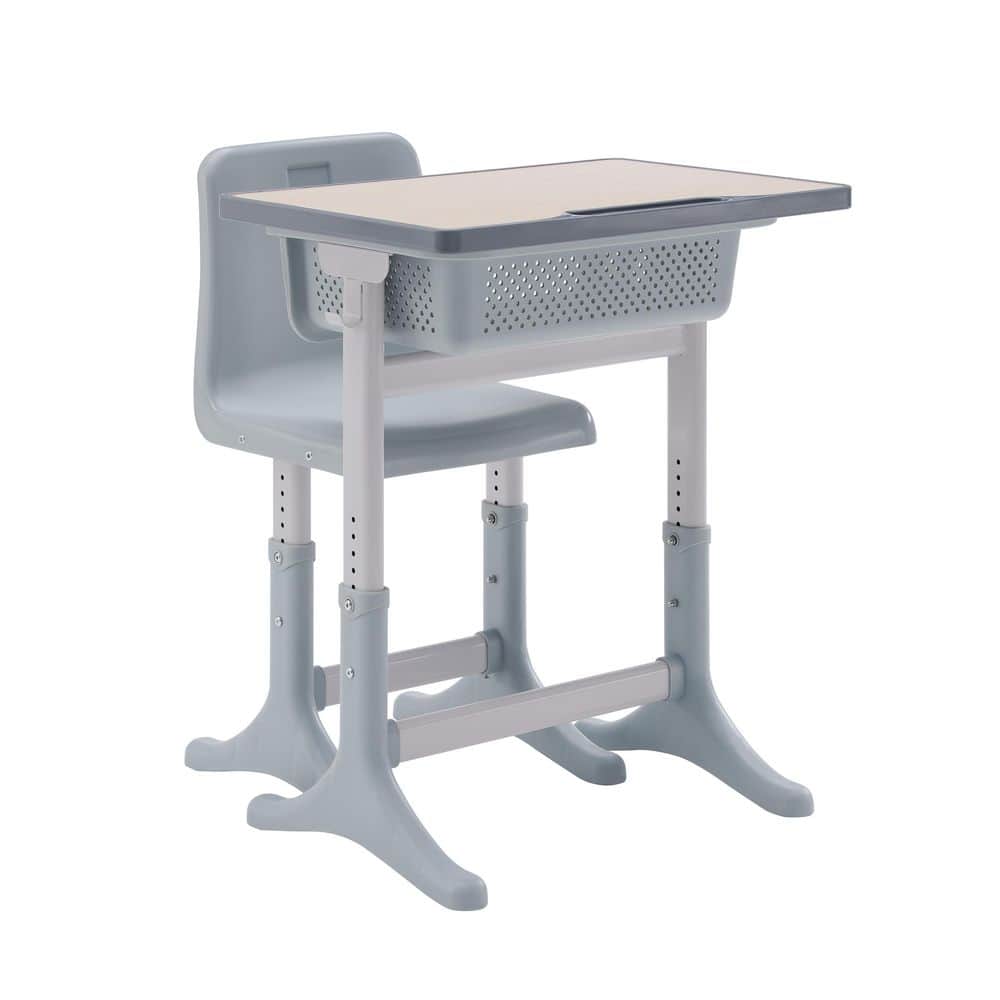 Linon Home Decor Sage 2 piece Rectangle Wood top Gray Child Adjustable Desk  and Chair THD04328 - The Home Depot