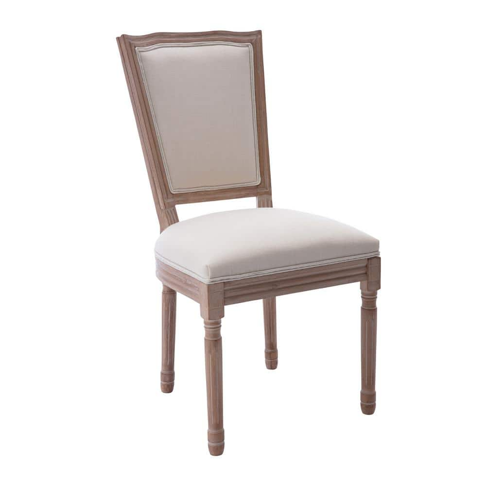 Beige Upholstered Fabric French Dining Chair (Set of 2) Z-W21225389 ...