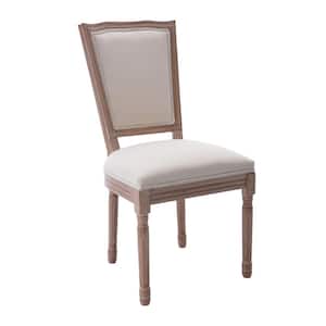 Beige Upholstered Fabric French Dining Chair (Set of 2)