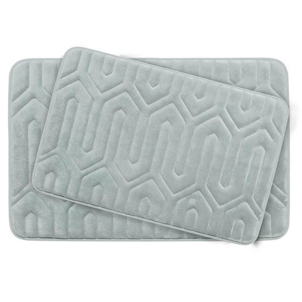 BounceComfort Thea Light Gray Memory Foam 2-Piece Bath Mat Set