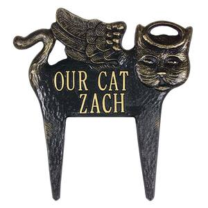 Black/Gold Angel-Cat Pet Memorial