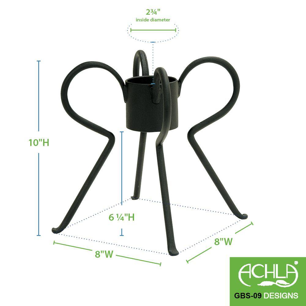 Black Wrought Iron Loops Gazing Globe Stand