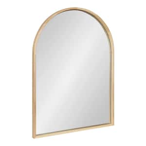 Valenti 23.50 in. W x 31.50 in. H Wood Natural Arch Framed Decorative Mirror