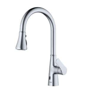 Kadoma Single Handle Touchless Pull-Down Sprayer Kitchen Faucet in Stainless Steel