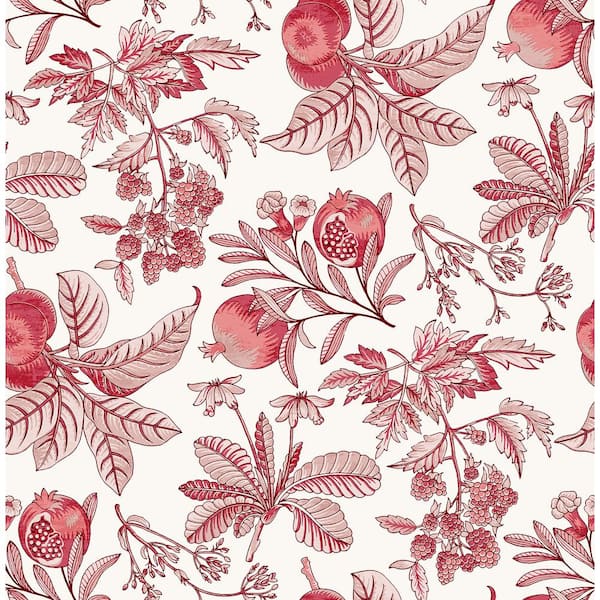 A-Street Prints Cecilia Red Fruit Matte Non Woven Wallpaper Roll