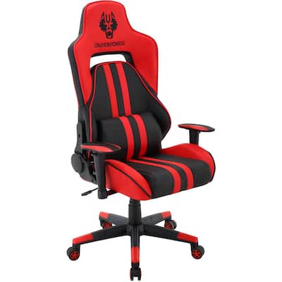 Commando Black and Red Ergonomic Gaming Chair with Adjustable Gas Lift Seating and Lumbar Support