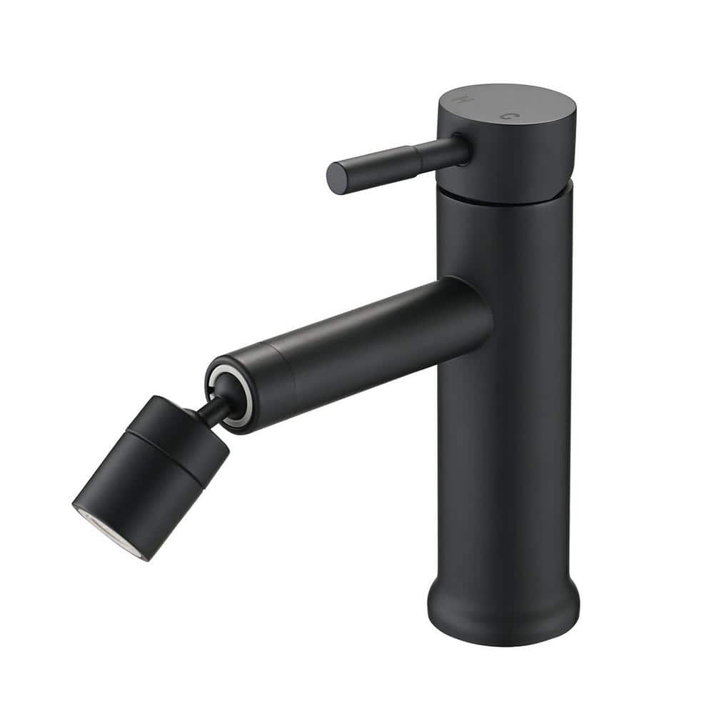 Single Handle Single Hole Bathroom Faucet with 360° Rotating Aerator in Ma