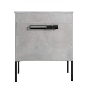 30 in. W x 18 in. D x 34 in. H Bath Vanity Cabinet without Top in Cement Grey, Freestanding or Floating Installation