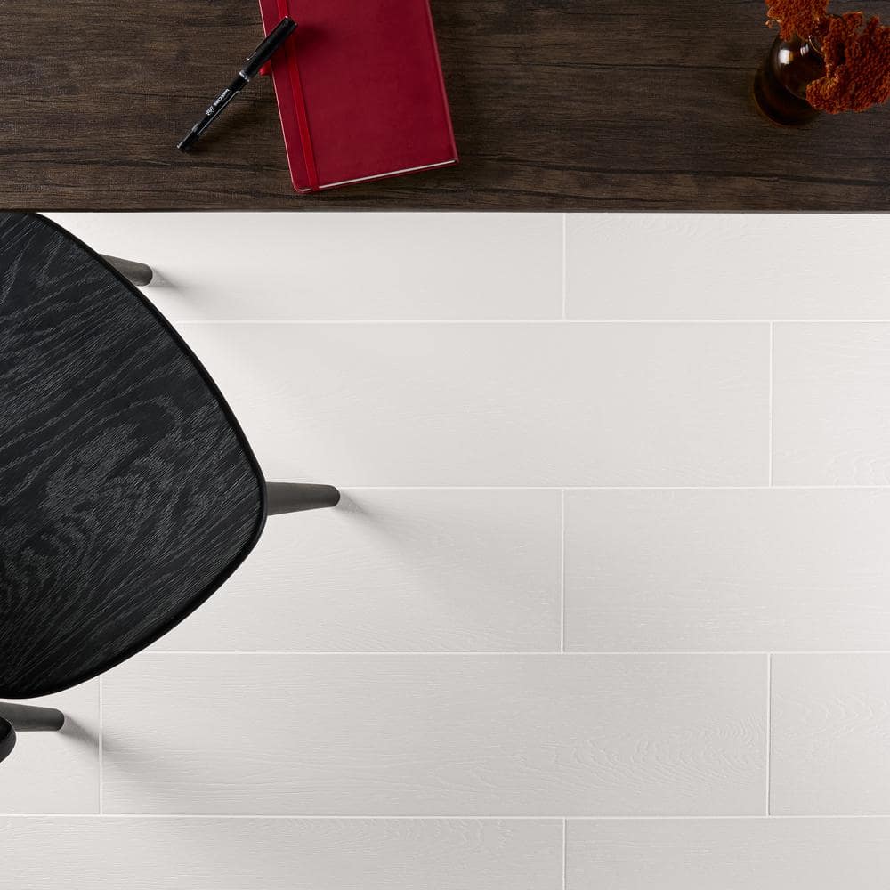 Blanco 8x36 White Matte Porcelain Wood Look Tile