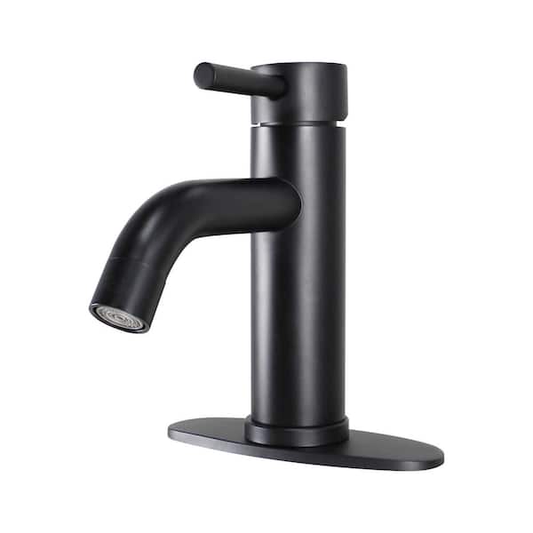 WASSERMAN FAUCETS Single-Handle Lavatory Faucet, 4 in. Centerset, Lever Style Handle, Ceramic Disc Control, Push Pop-Up Matte Black