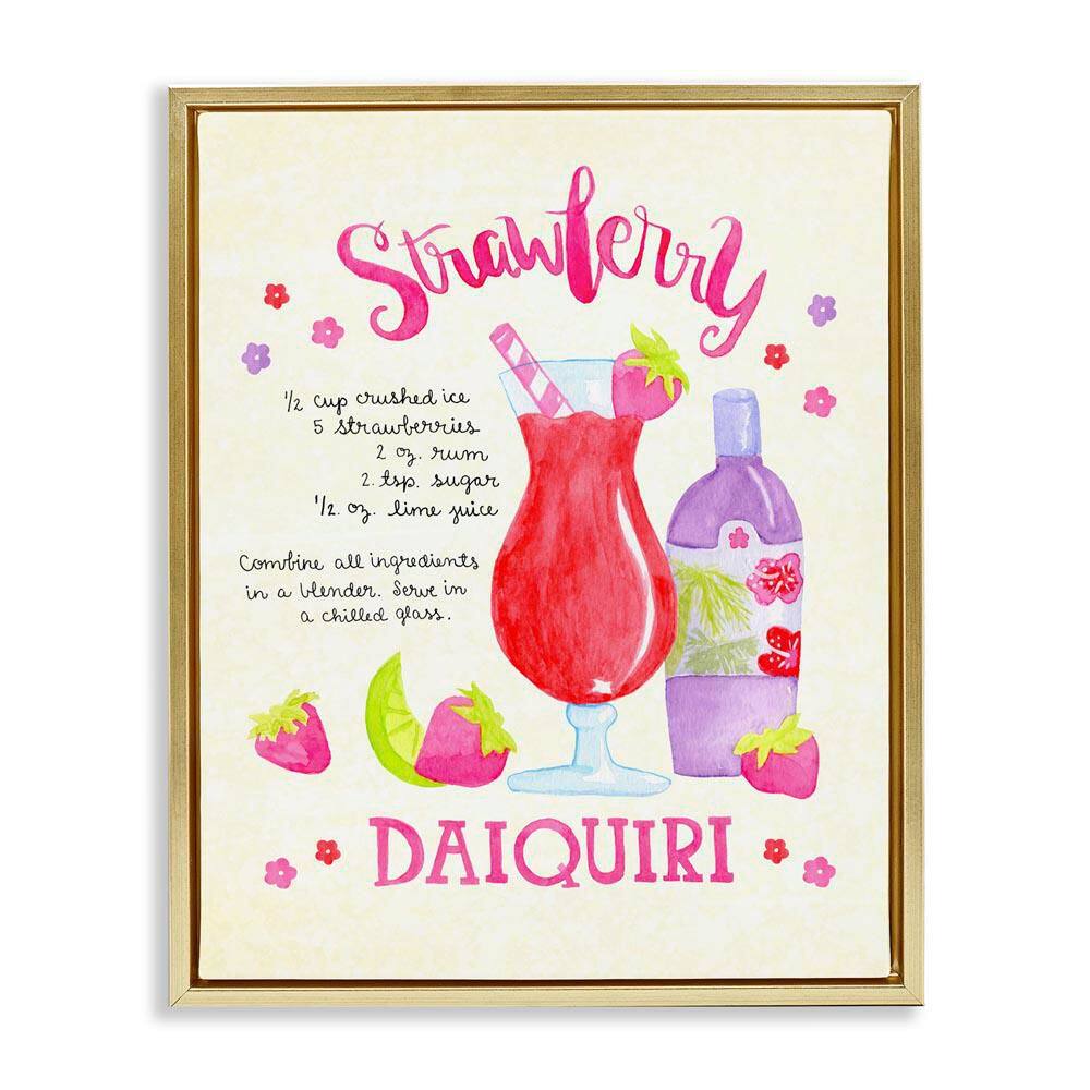 Strawberry Daiquiri Recipe by Jessica Weifle Gold Floater Frame Food Graphic Art Print 31 in. x 25 in. price history on PriceWatchPro