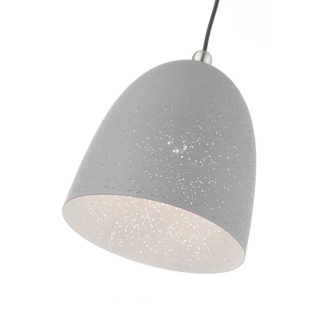 Nordic Gray Crystal LED Globe Pendant Light with Brushed Nickel Accents