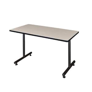 Soucek 48 in. W Maple Wood and Metal Computer Desk Training Table
