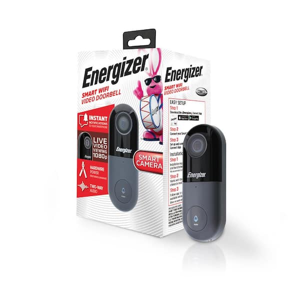 Energizer 1080P HD Hardwire Smart Video Doorbell, 140-Degree Field of View, Instant Motion Alerts, Wired Camera