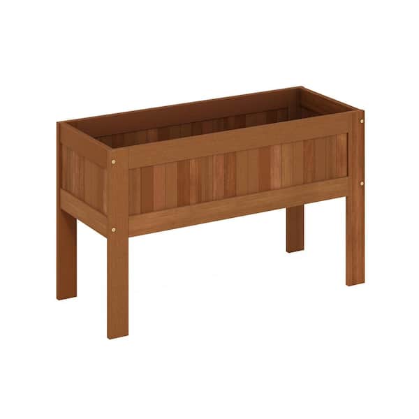 Tioman 14 in. L x 36.5 in. W x 10 in. H Raised Garden Bed Natural Wood