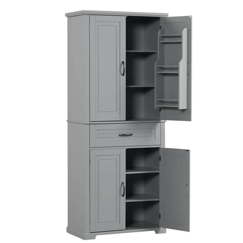 29.9 In. W X 15.7 In. D X 72.2 In. H Bathroom Gray Linen Cabinet 2023 ...