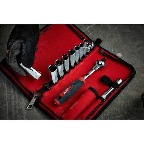 Milwaukee - 3/8 in. Drive Metric Ratchet & Socket Set (12-Piece)