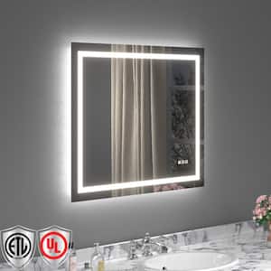 32 in. W x 40 in. H Rectangular Frameless LED Wall Bathroom Vanity Mirror with Super Bright Front Light and Backlit