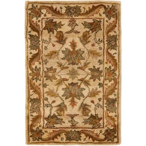 Antiquity Gold Doormat 2 ft. x 3 ft. Border Floral Solid Area Rug
