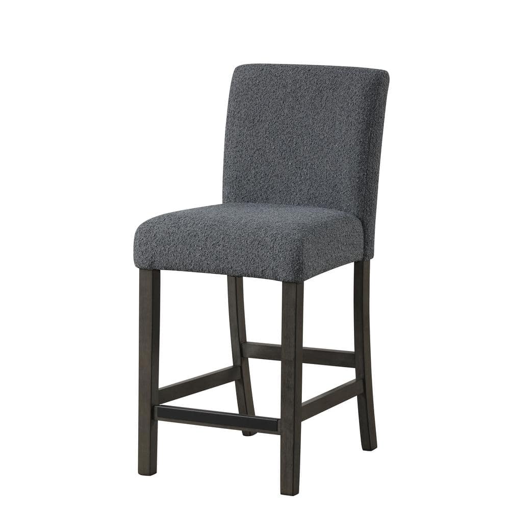 Gray Wood Counter Height Dining Set with Upholstered Chairs