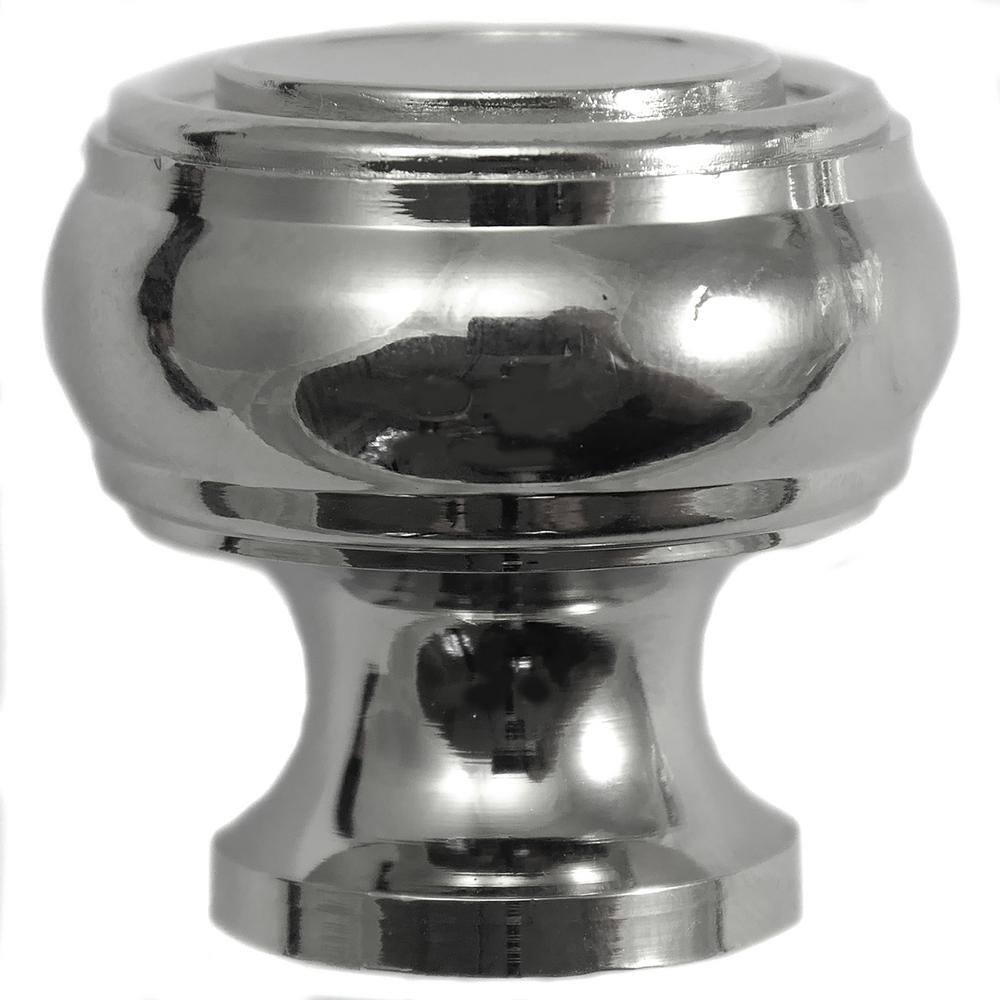 Polished Nickel Round Cabinet Knob with Mounting Hardware