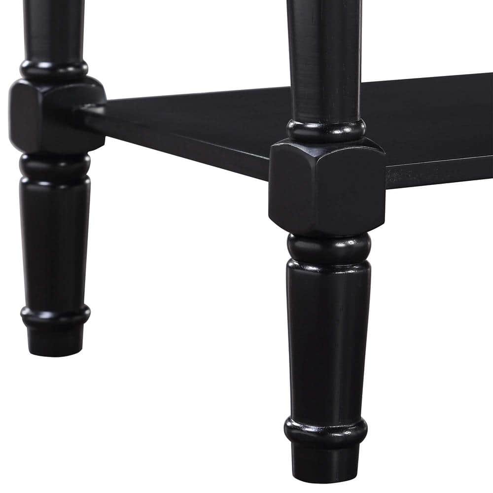 Country Oxford Black 2-Drawer Console Table with Farmhouse Charm